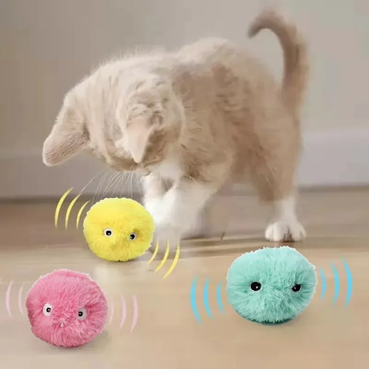 Interactive Ball For Cats kitten Toys Plush Electric Cats Clip Cats Pet Products Kittens Make Sounds When Touched Toy Things