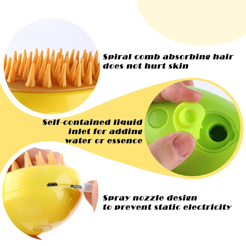 3 In 1 Electric Spray Cat Hair Brushes Cleaning Steam Brush for Dogs Multifunctional Pet Hair Comb Animal Grooming Equipment