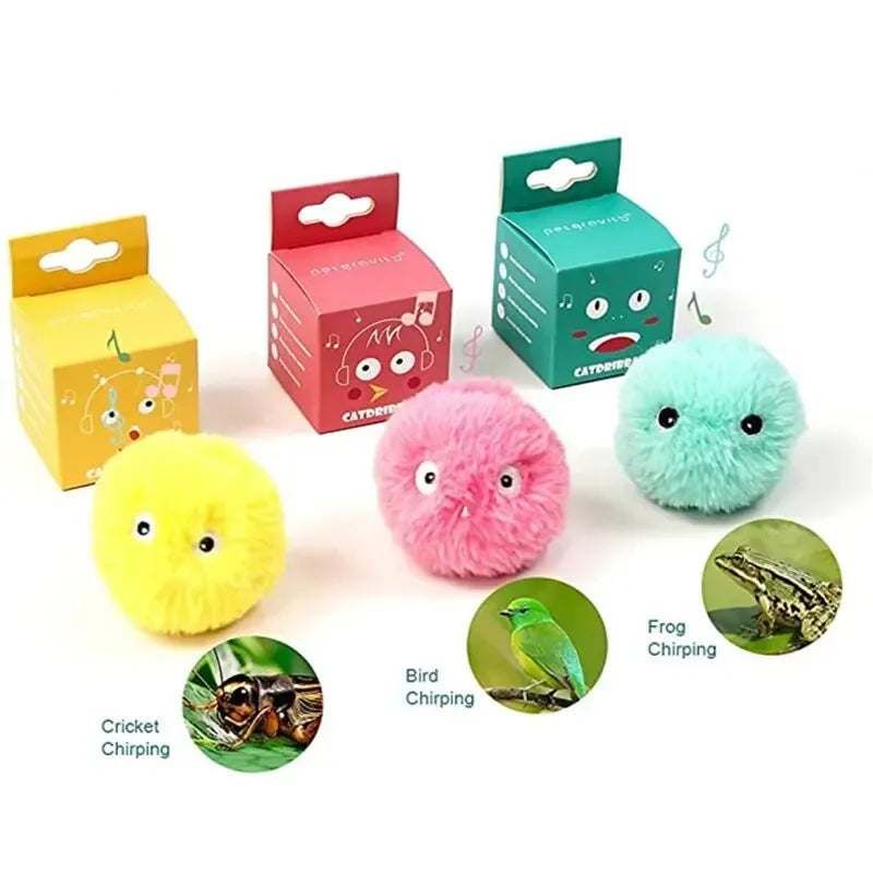 Interactive Ball For Cats kitten Toys Plush Electric Cats Clip Cats Pet Products Kittens Make Sounds When Touched Toy Things